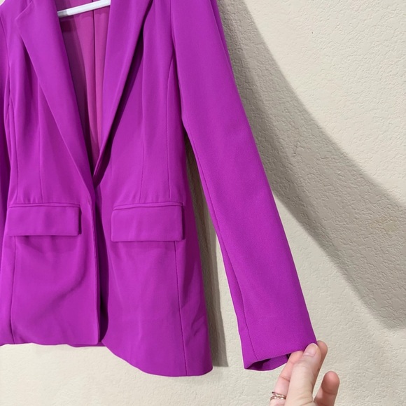 BOSTON PROPER Sz 4 Beyond Travel Vivid Violet Classic Boyfriend Blazer Retro EUC - Picture 5 of 12